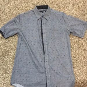 Blue With Red and Blue Dotted Button Up